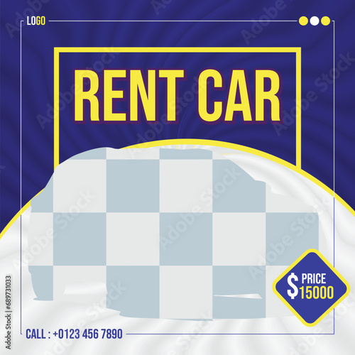 MODERN AND ELEGANT CAR RENT  SET FOR SOCIAL MEDIA POST AND STORY TEMPLATE VECTOR