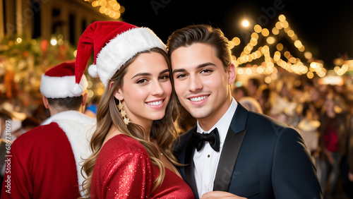 Christmas photo of a guy with a girl