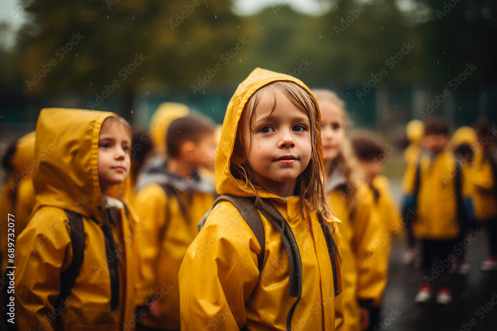 Educational Rainy Recess: Children in Schoolyard Adventures Educational Rainy Recess: Children in Schoolyard Adventures