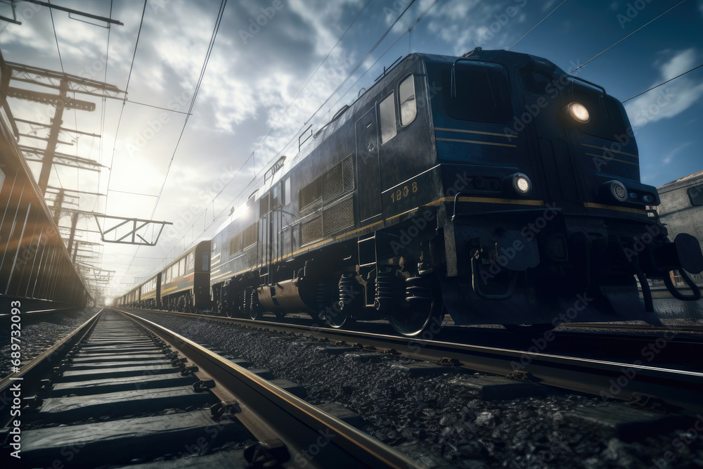 Obraz premium Fast Travel: Passing Train Perspective