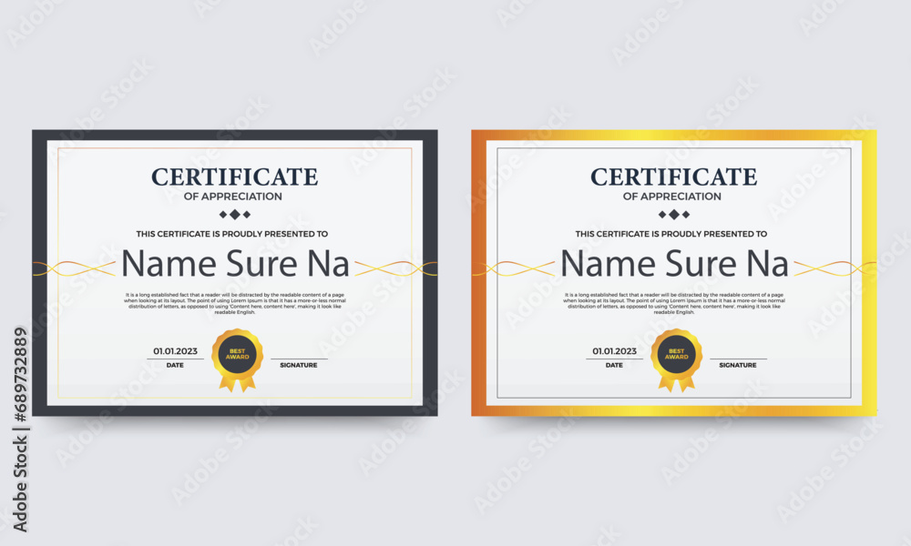 Certificate Template Design. For award, business, and education needs.
