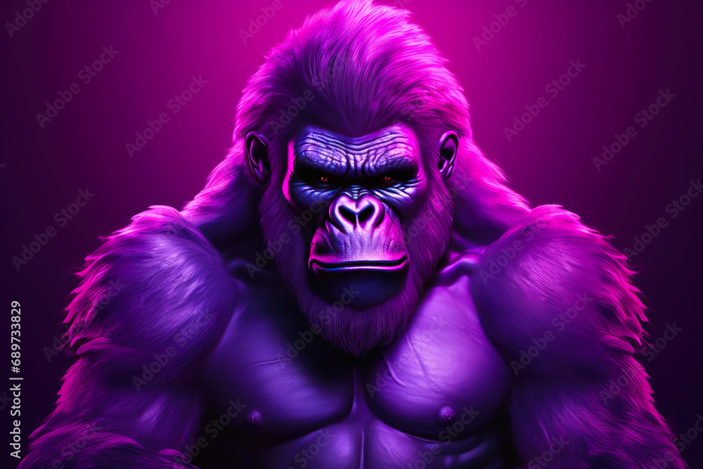 Ape Royalty: Mesmerizing Purple Primate Portrait