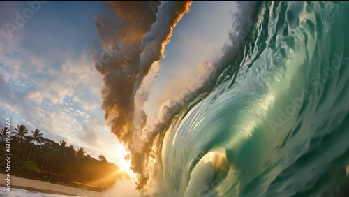 big sea waves breaking photo
