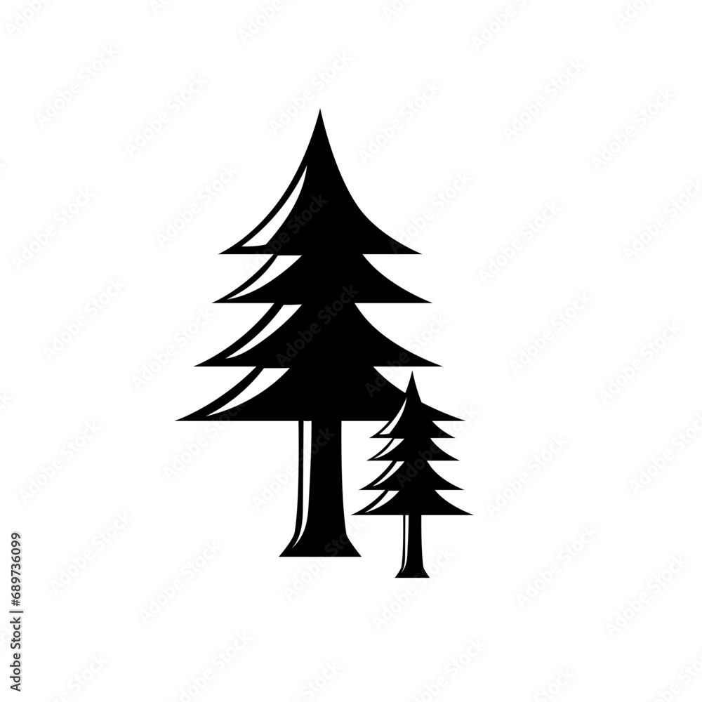Obraz premium vector of a simple pine tree, this vector is good for logos, banners, icons, covers