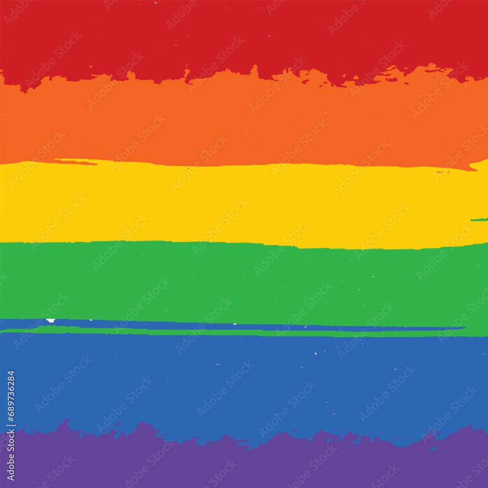 Lgtb pride month celebrate colorful paint brush stroke background with support, lesbian, lgbtq, rainbow, festival, post banner design vector file