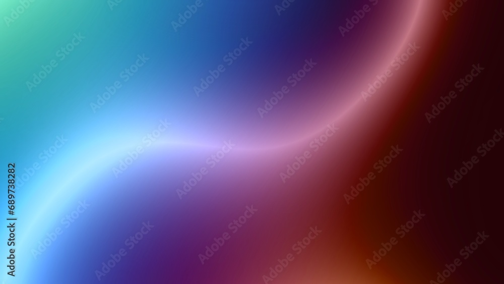 Abstract fluid 3d render holographic iridescent neon curved wave in motion dark background. Gradient design element for banners, backgrounds, wallpapers and covers.	