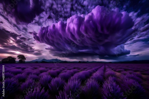 purple clouds abstract background with purple sky color and purple environment with little glow of sunshine 