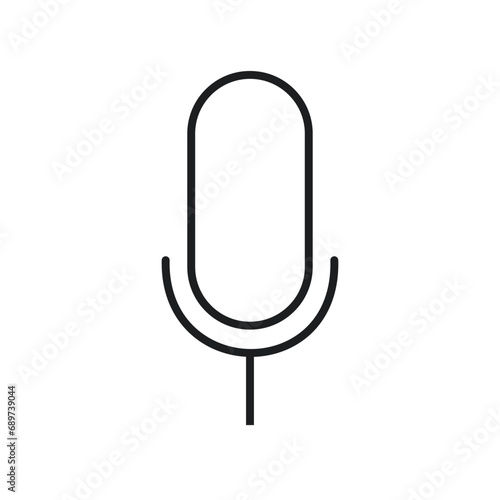 Microphone outline icon. Audio voice recording symbol. Template design for video conference and chat, webinar, app, ui, ux. Vector illustration