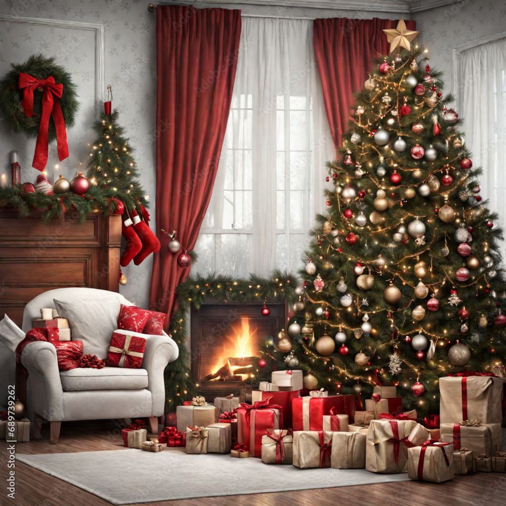 christmas tree with gifts christmas tree with gifts