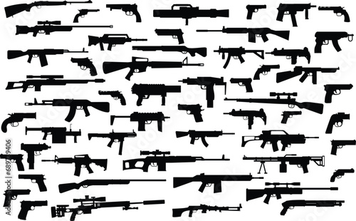 Weapons silhouette set