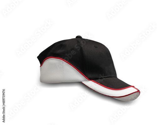 black and white cap isolated on white background. This has clipping path.