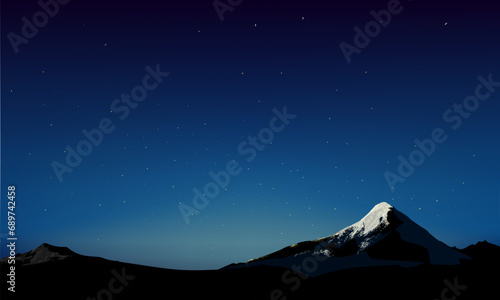 Morning blue at mountain scenery landscape vector background illustration.