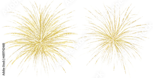Isolated Fireworks on white background hand drawn. 