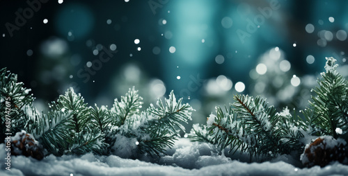 christmas tree with snow Ultra High resolution macro photo realistic