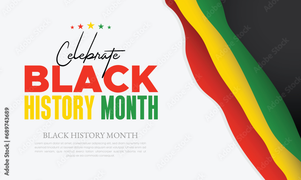 Black History Month celebrated. February national black history month African American vector illustration Template for background, banner, card, poster with text inscription Black History Month celebrated. February national black history month African American vector illustration Template for background, banner, card, poster with text inscription
