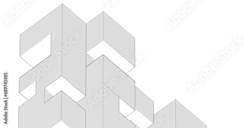 abstract modular architecture 3d illustration