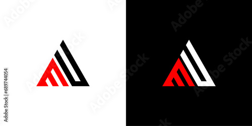 vector mu logo combination of triangles photo