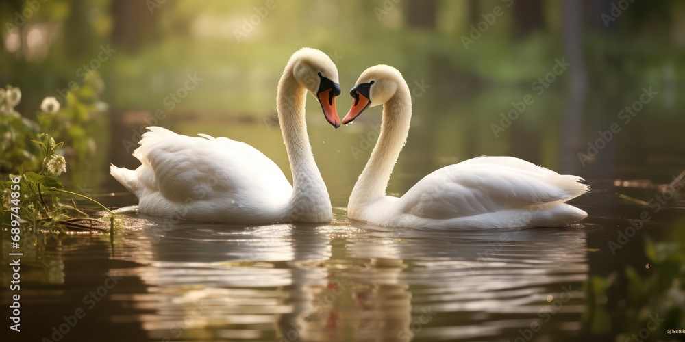 Fototapeta premium Swans particularly those associated with love