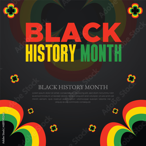Black History Month celebrated. February national black history month African American vector illustration Template for background  banner  card  poster with text inscription