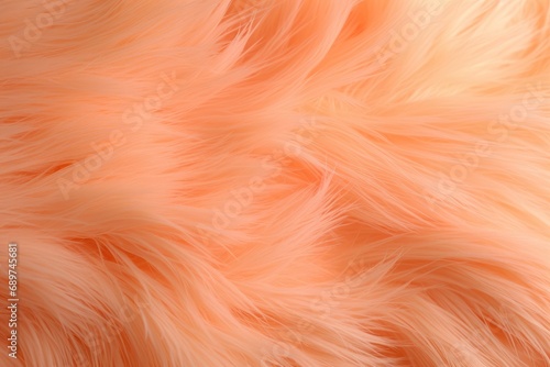 An abstract background of fluffy peach fuzz feathers that are delicate and dreamy in texture. Color of the year 2024 photo