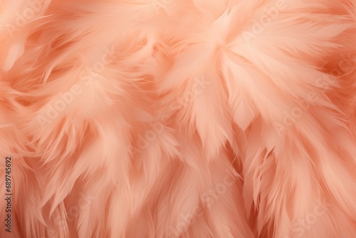 Soft and Fluffy Pastel Peach fuzz Feathers in an Abstract Arrangement © Andrey