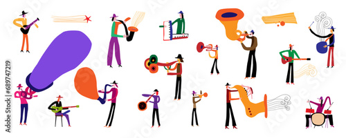 jazz band musicians vector illustration , isolated cartoons design element