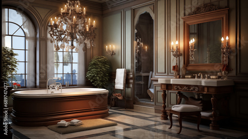 Vintage Luxury: Elegant Bathroom Interior