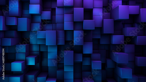 Monochromer Hintergrund aus geometrischen Formen, blau und lila