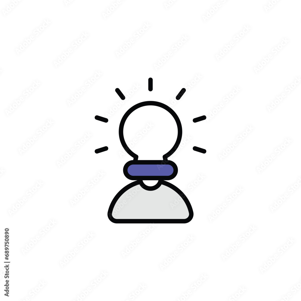 Thinking icon design with white background stock illustration