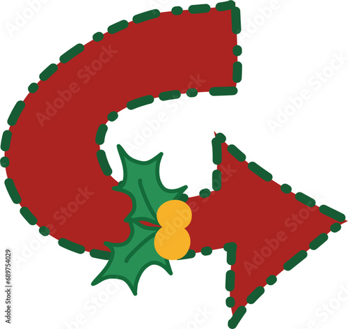 Christmas arrow with ribbon svg