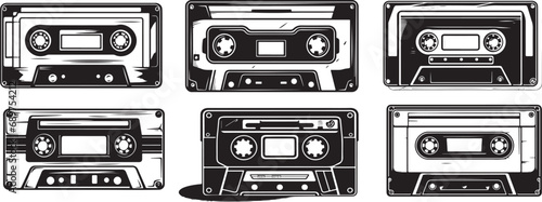 Set of Cassette Tape vector graphic photo