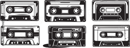Set of Cassette Tape vector graphic