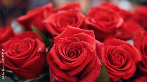 Beautiful bright red rose close-up opening Spa ideas  weddings  birthdays  Valentine s Day  Mother s Day  concepts.