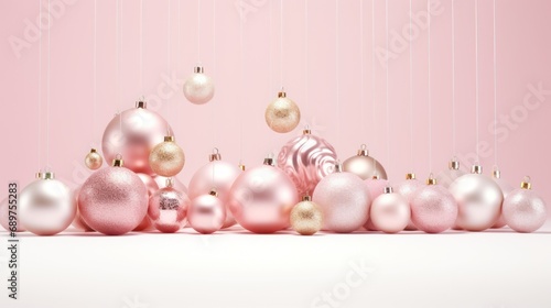 Christmas decorations on bokeh background. New Year concept. Copy space. with a blurred background