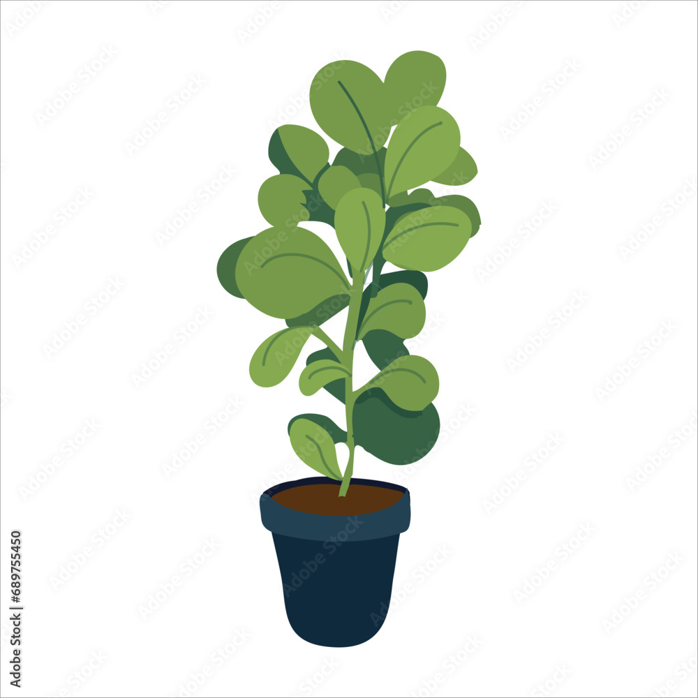 Indoor plant in a pot. decoration for a cozy home. Everyday life. Vector illustration on a blue background. Indoor plant in a pot. decoration for a cozy home. Everyday life. Vector illustration on a blue background.