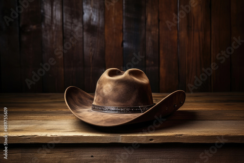 Vintage leather cowboy or sheriff hat
