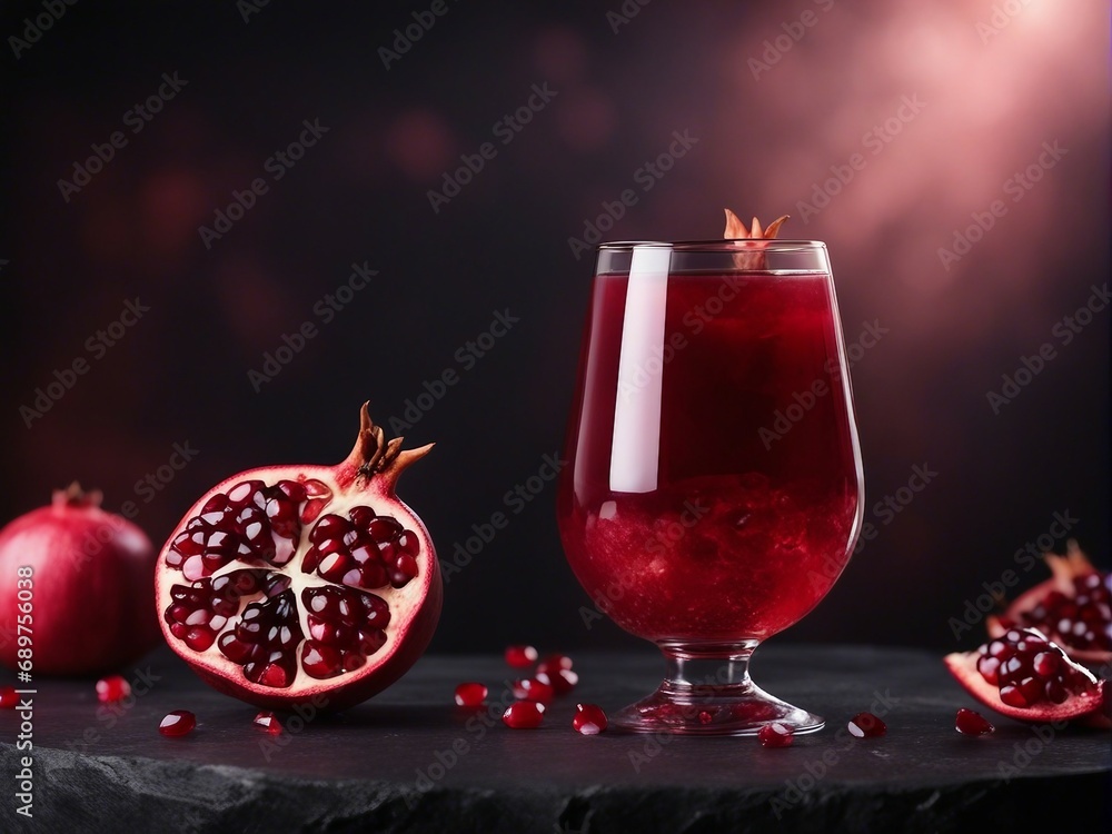 organic pomegranate and pomegranate juice in glass, decorative dark stone background
organic pomegranate and pomegranate juice in glass, decorative dark stone background