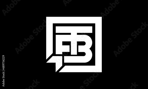 FTB Letter Logo ftb monogram logo black background Vector Illustration