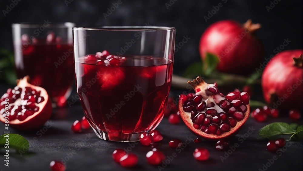organic pomegranate and pomegranate juice in glass, decorative dark stone background
organic pomegranate and pomegranate juice in glass, decorative dark stone background