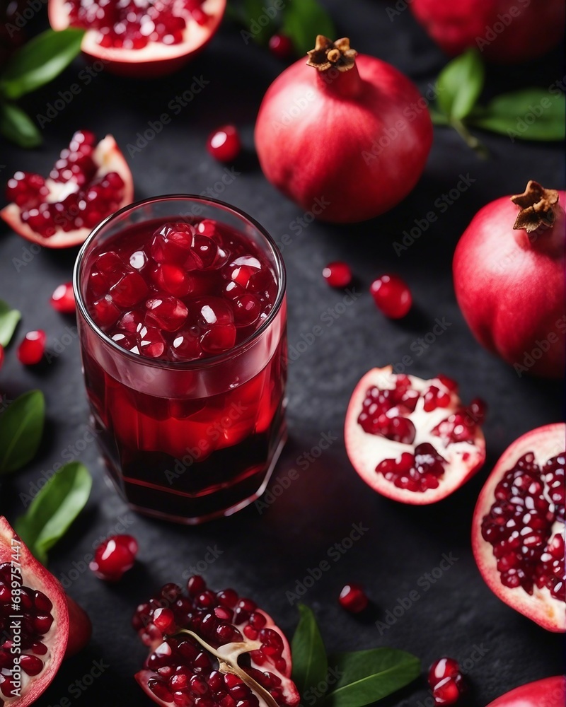 organic pomegranate and pomegranate juice in glass, decorative dark stone background
organic pomegranate and pomegranate juice in glass, decorative dark stone background