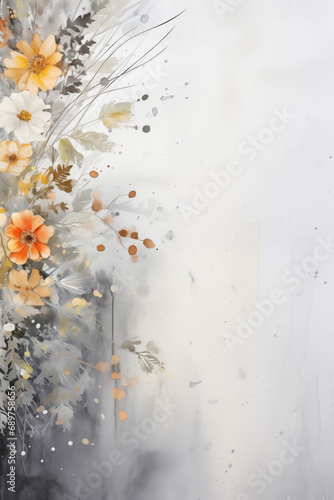 Background surrounded by wedding decorations, Free space for your text, watercolor