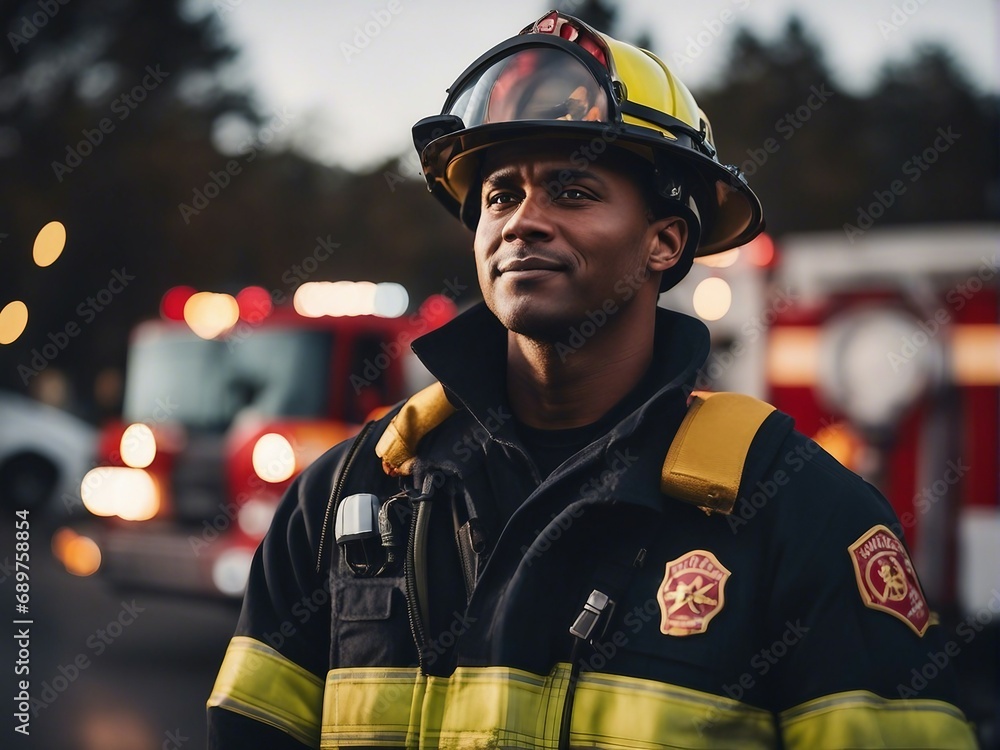 portrait of firefighter portrait of firefighter