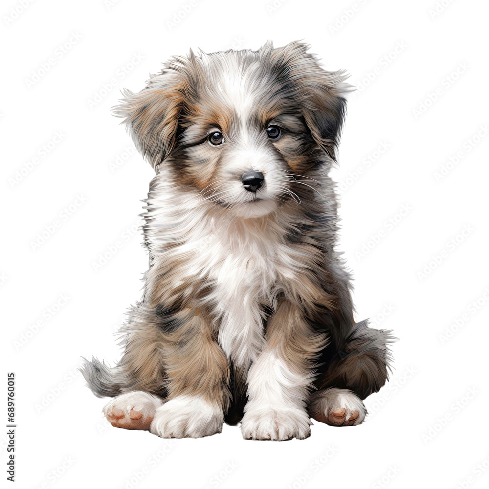 Fluffy Puppy Sitting isolated on transparent background. Fluffy Puppy Sitting isolated on transparent background.