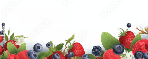 Berries and mint with frame for text