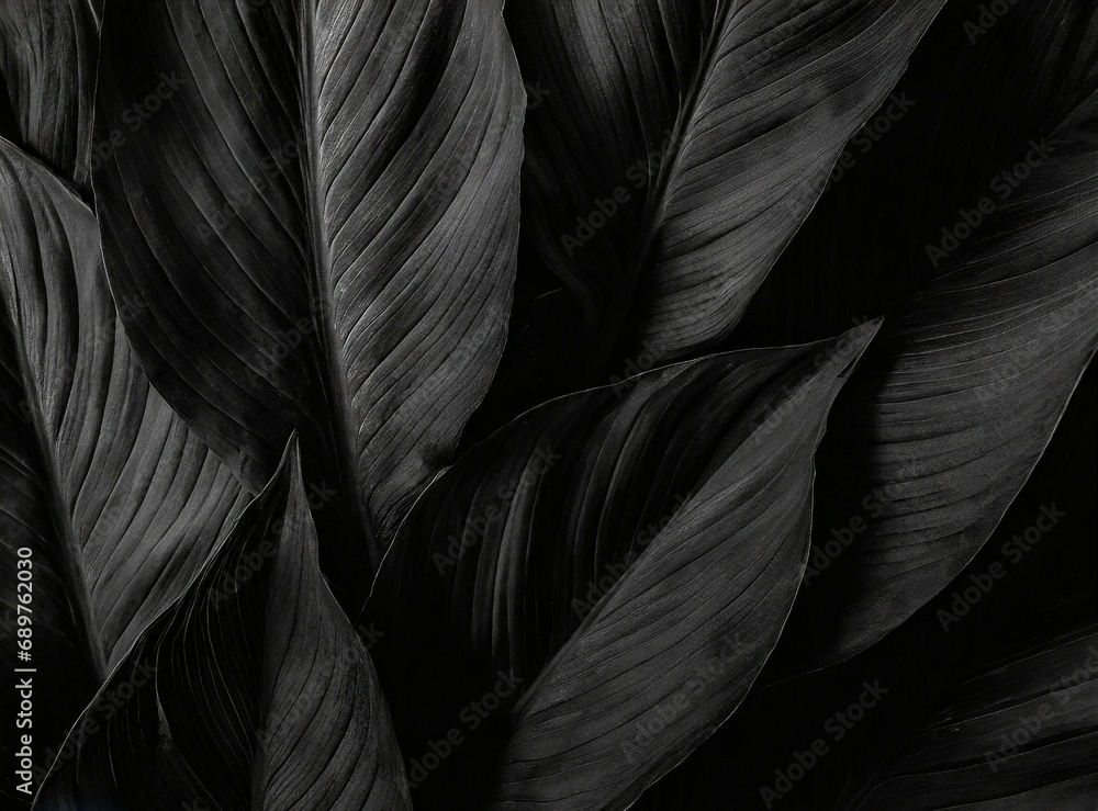 Fototapeta premium Black leaves background