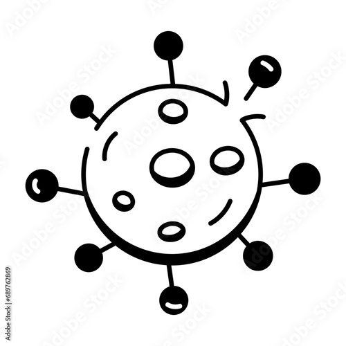 A line icon of virus 