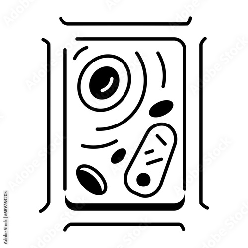 An outline icon showing plant cell 