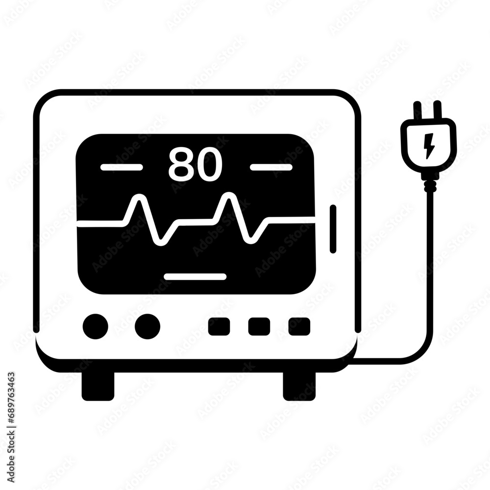 Get outline icon of electrocardiogram machine Get outline icon of electrocardiogram machine