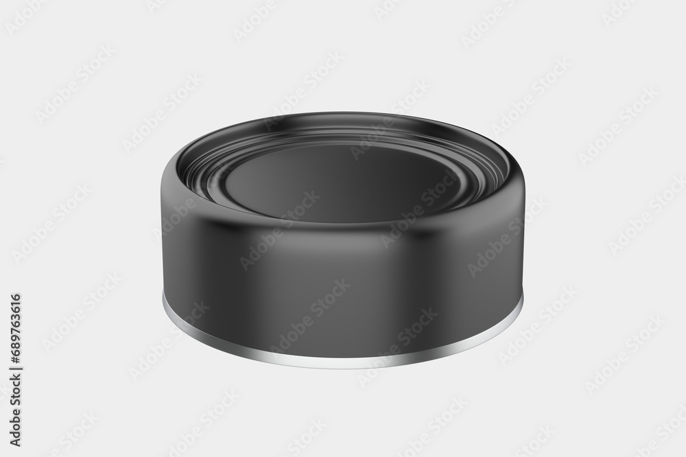 Canned fish product package. Metallic conserve isolated on white background. 3d illustration Canned fish product package. Metallic conserve isolated on white background. 3d illustration