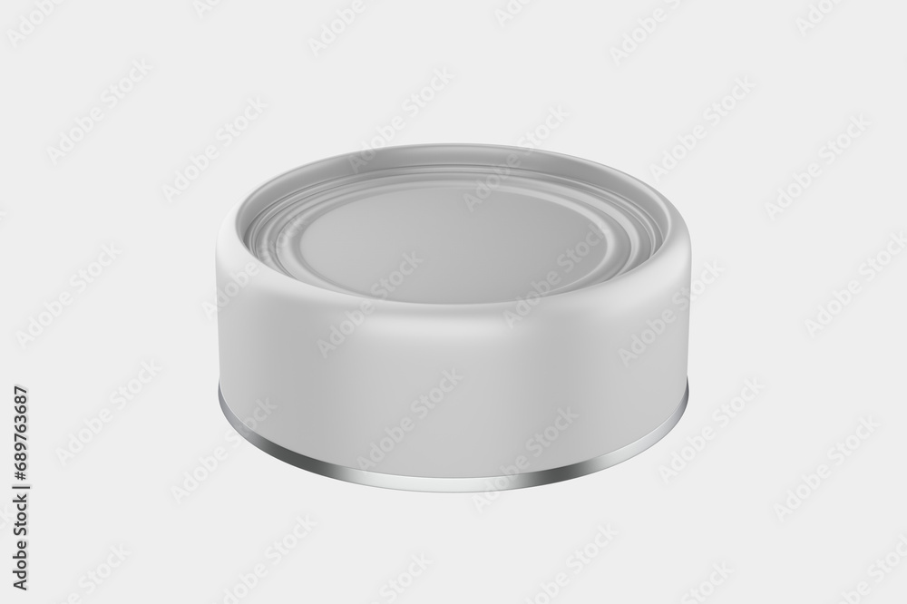 Canned fish product package. Metallic conserve isolated on white background. 3d illustration Canned fish product package. Metallic conserve isolated on white background. 3d illustration